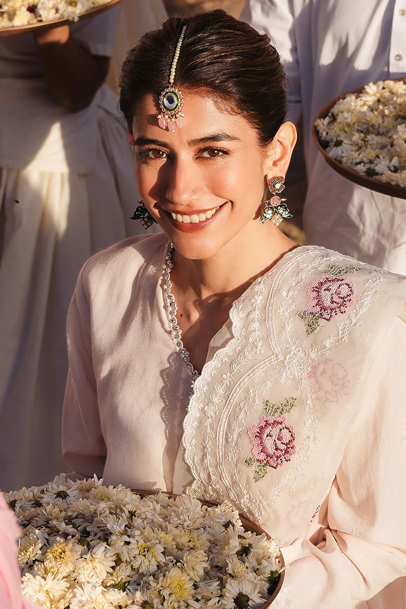 PALE PINK-3 PC EMBROIDERED JACQUARD SUIT - Image 2