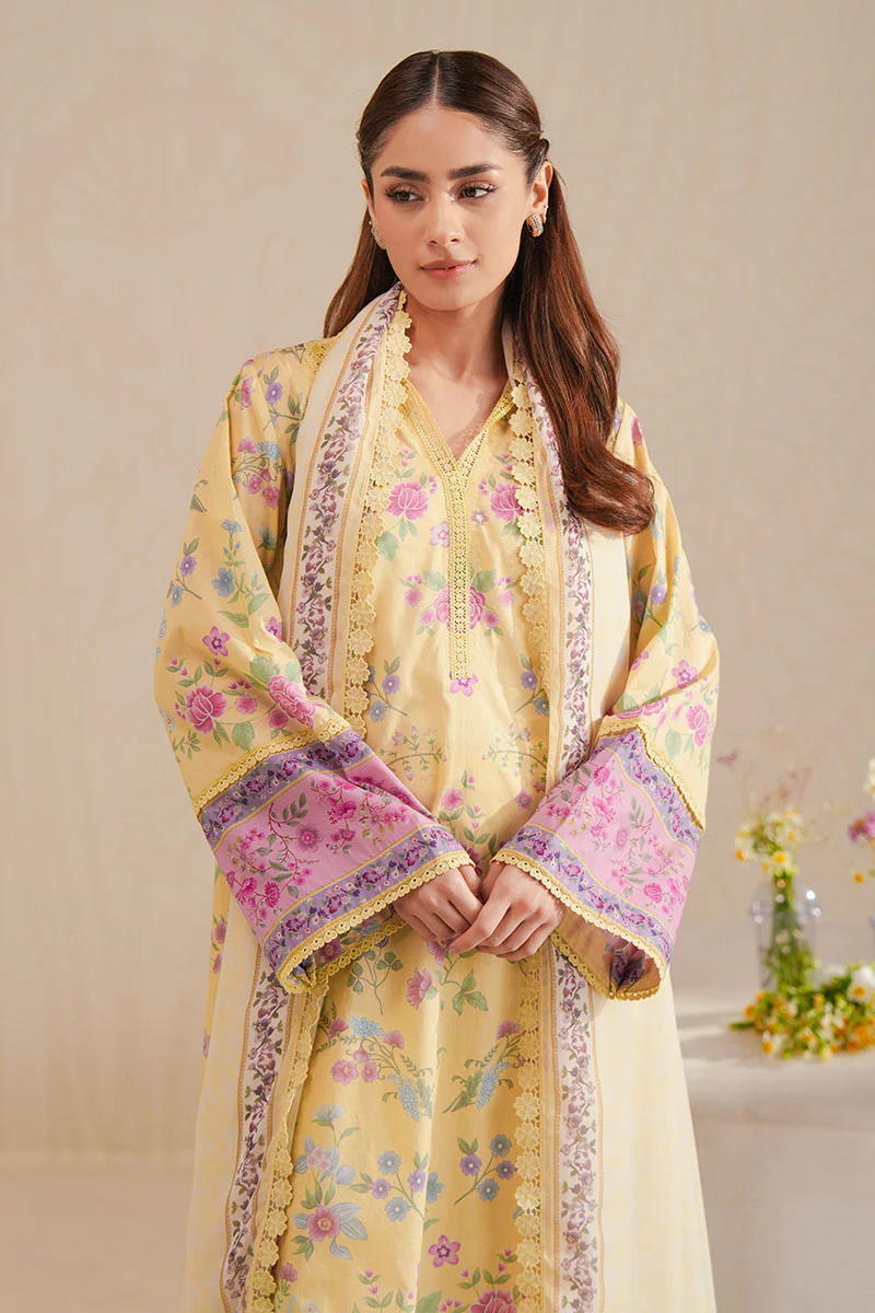 PASTEL BLOOM-3 PIECE PRINTED LAWN SUIT - Image 3