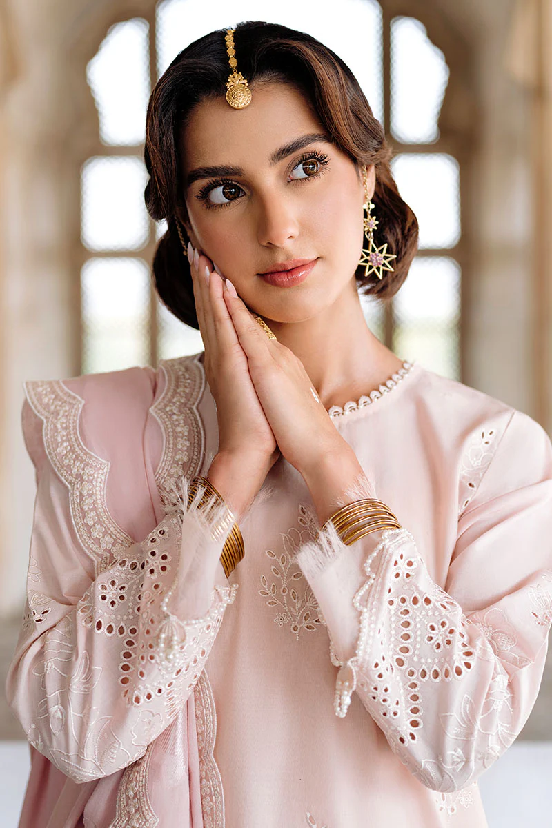 PEACH BLUSH-3PC EMBROIDERED LAWN SUIT - Image 3