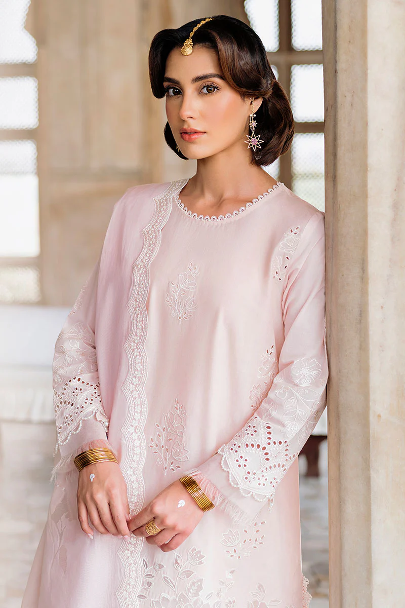 PEACH BLUSH-3PC EMBROIDERED LAWN SUIT - Image 5