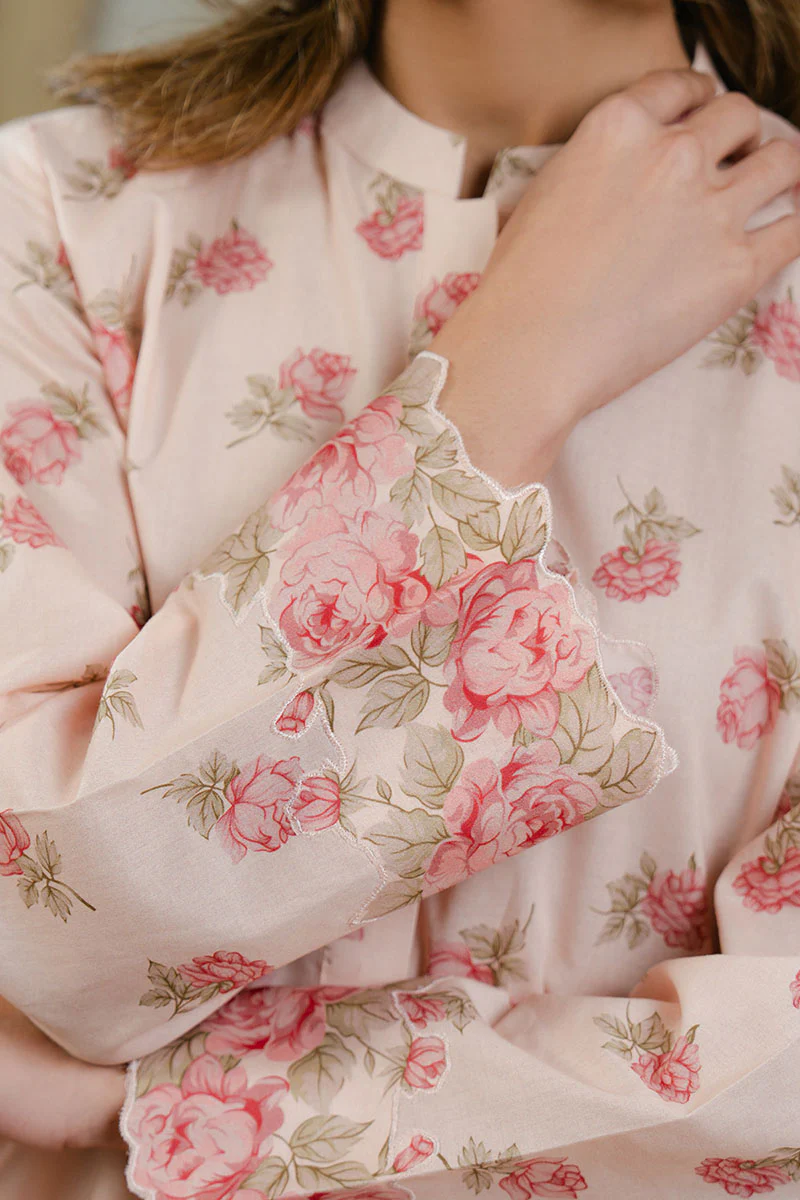PEACH DUST-2 PC PRINTED LAWN SUIT - Image 2