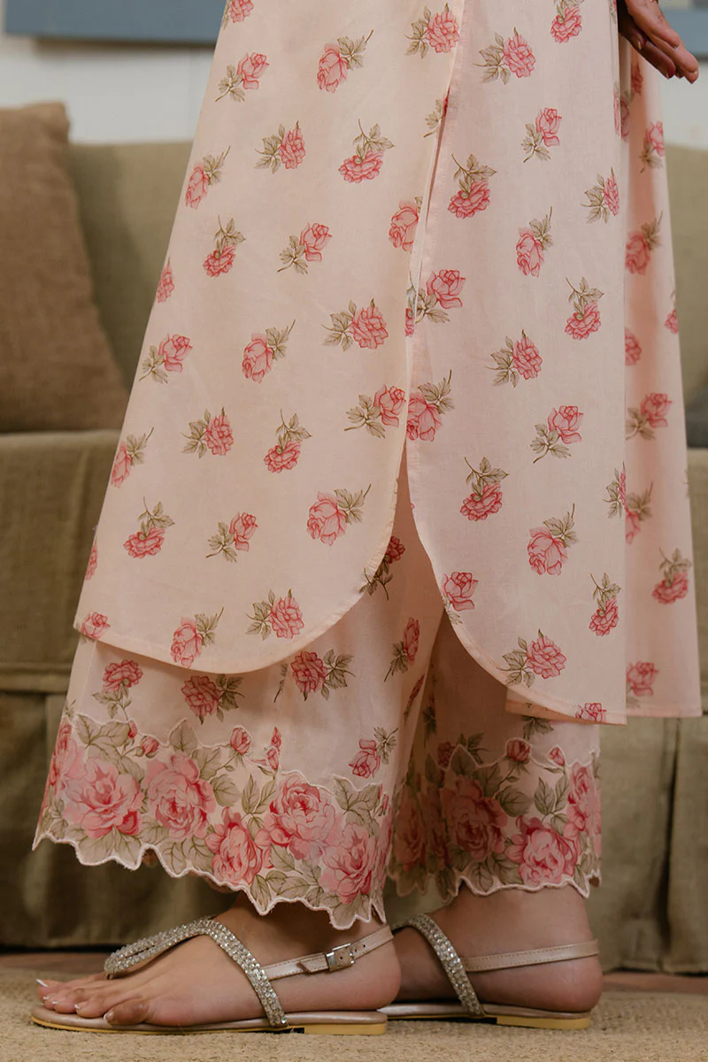 PEACH DUST-2 PC PRINTED LAWN SUIT - Image 4