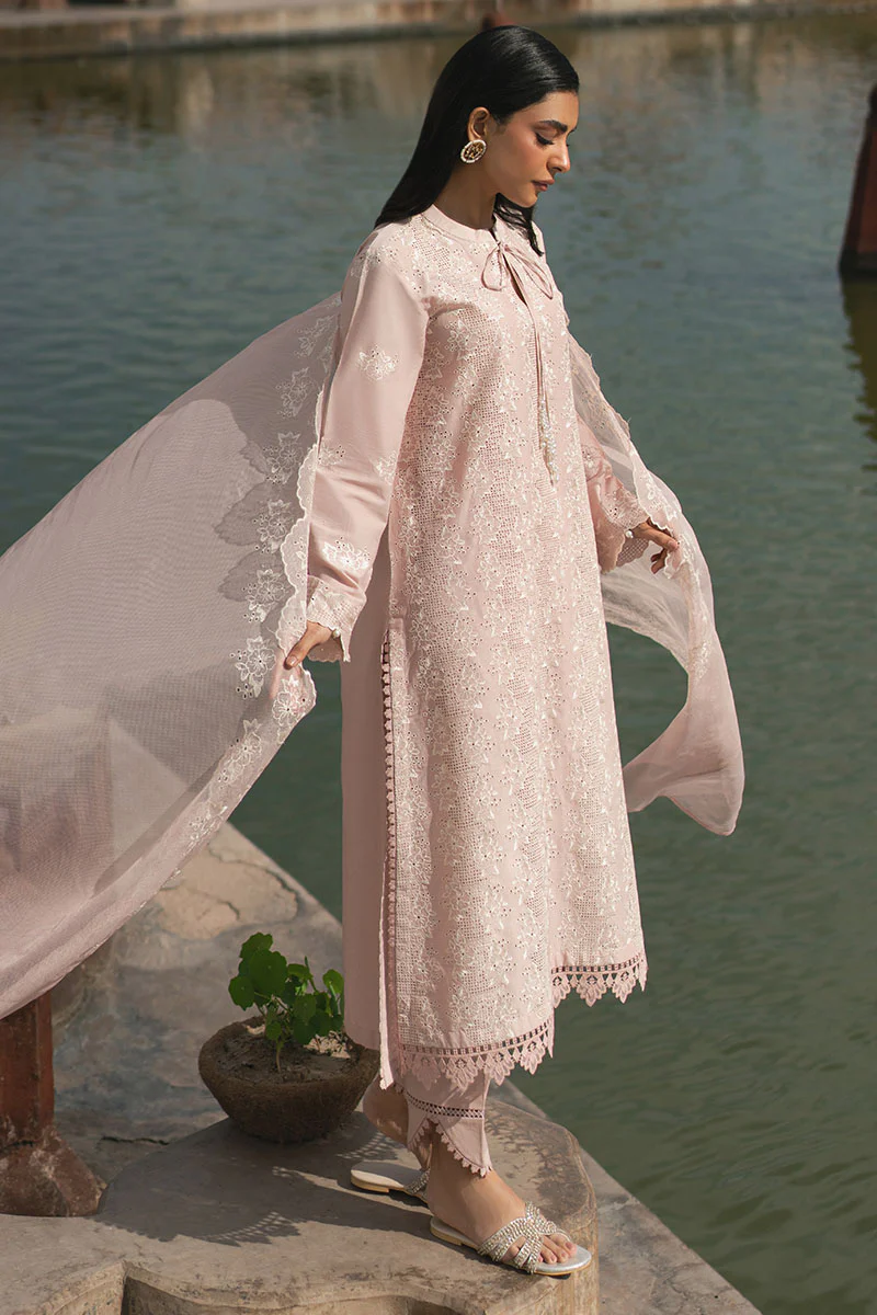 PEACH FLORET-3PC CHIKANKARI SUIT - Image 6