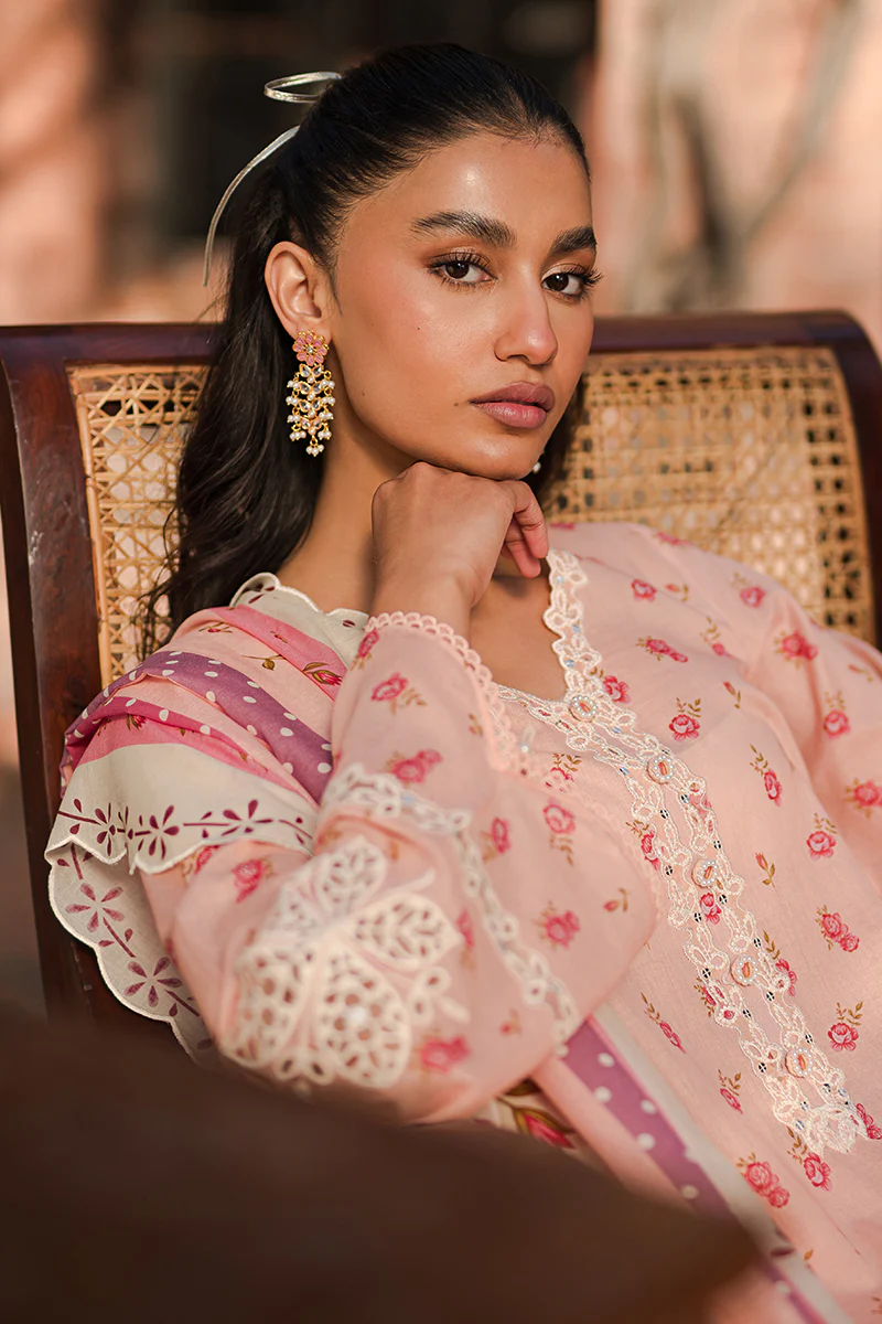 PEACH GLAM-3 PIECE EMBROIDERED LAWN SUIT - Image 5