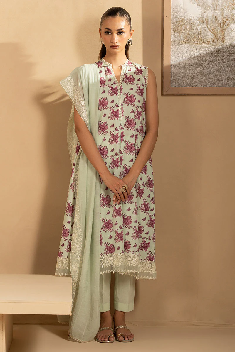 PISTACHIO DUST- 3PC EMBROIDERED LAWN SUIT - Image 5