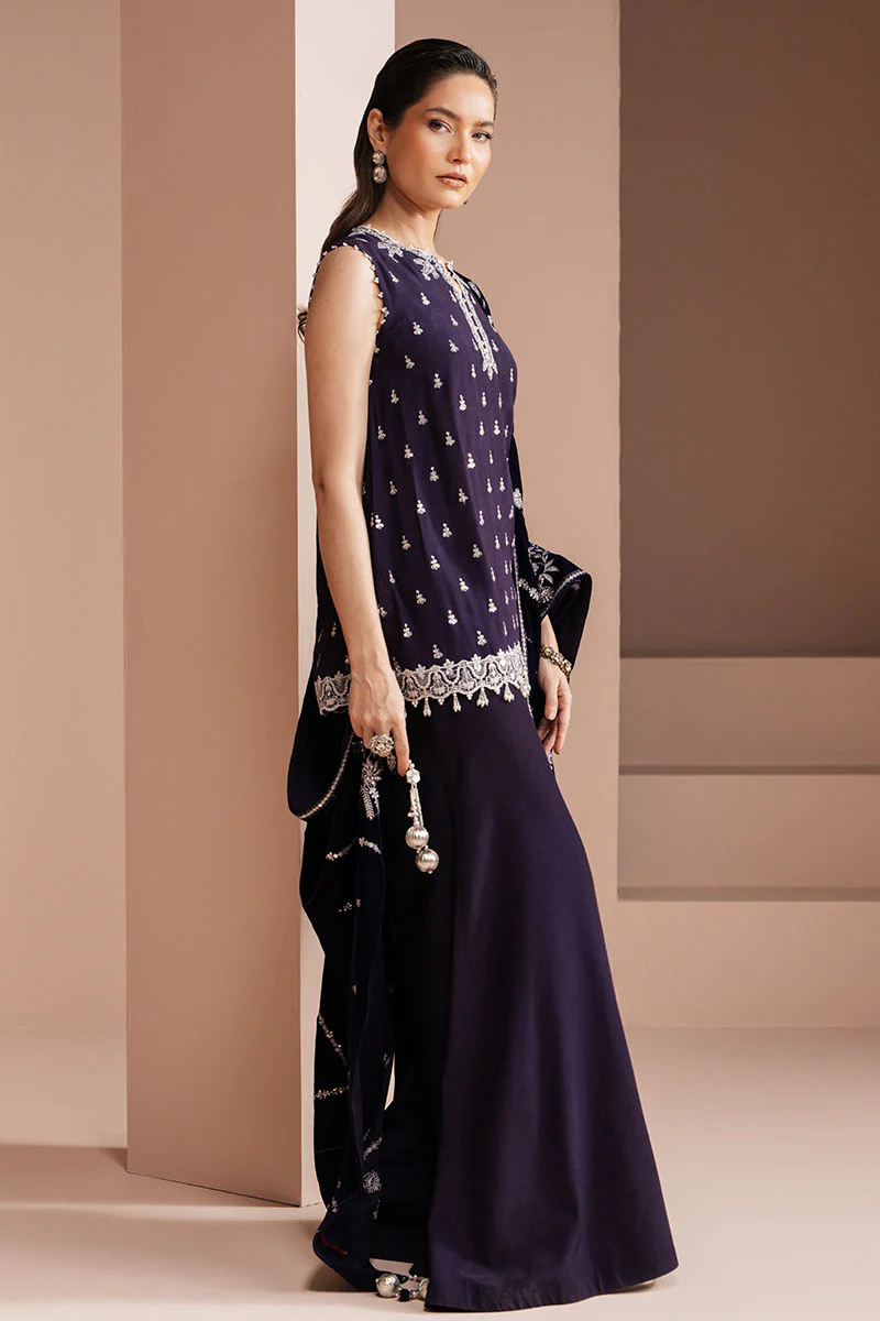 PURPLE MAJESTY-3 PIECE EMBROIDERED SILK SUIT - Image 6