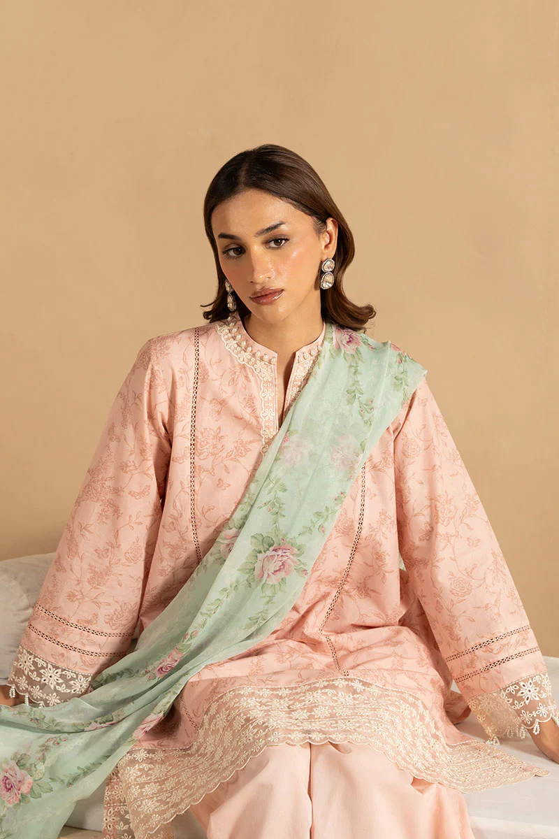 ROSE BLEND- 3PC EMBROIDERED LAWN SUIT - Image 3