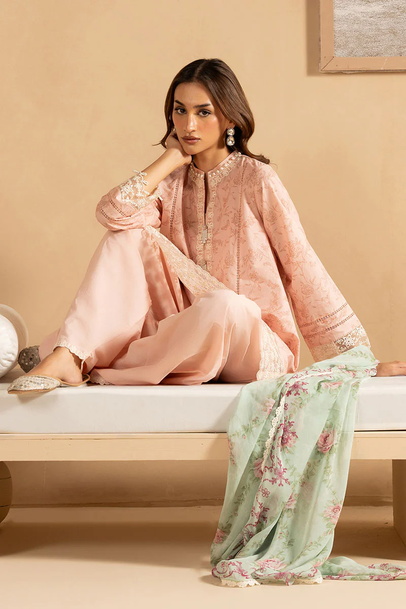ROSE BLEND- 3PC EMBROIDERED LAWN SUIT - Image 6