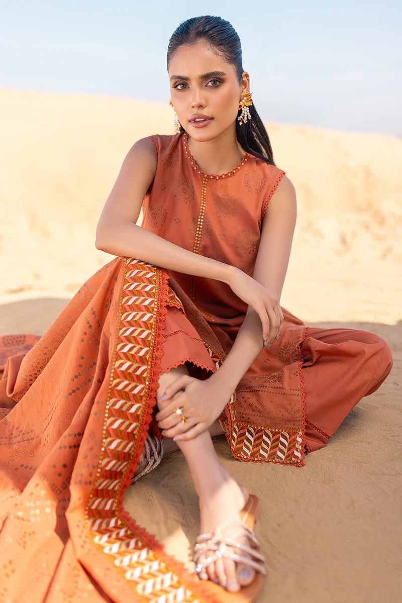 RUSSET DUSK-3 PIECE COTTON JACQUARD SUIT - Image 4