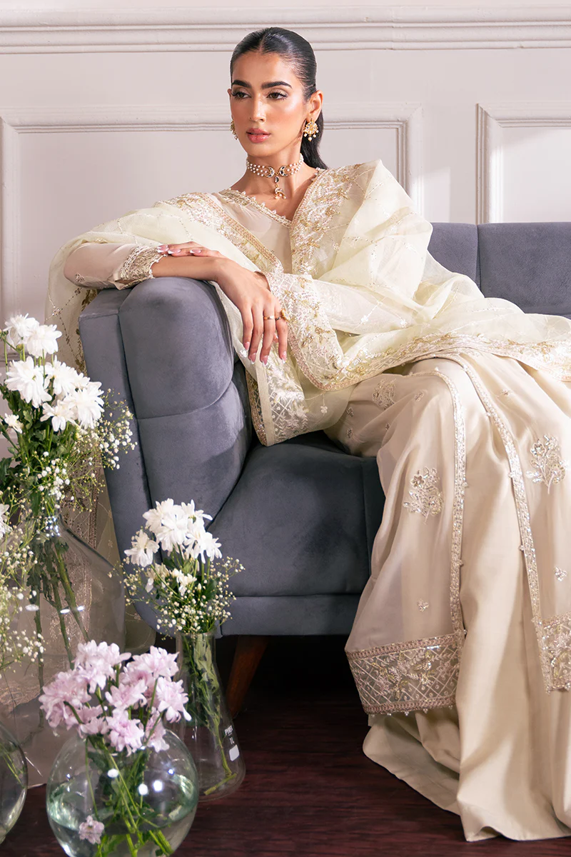 SEA MIST-4 PC EMBROIDERED CHIFFON SUIT - Image 6