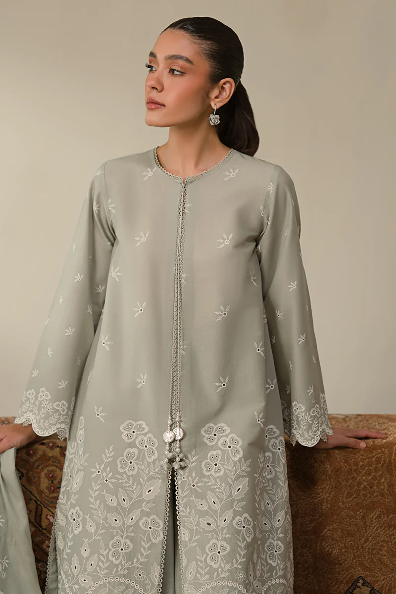 SEA MIST-3 PC CHIKANKARI SUIT - Image 4