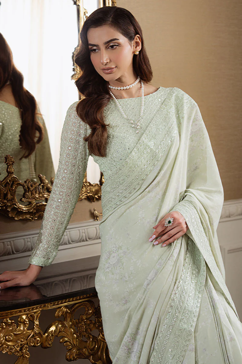 SOFT MELLOW-4PC CHIFFON EMBROIDERED SUIT - Image 6