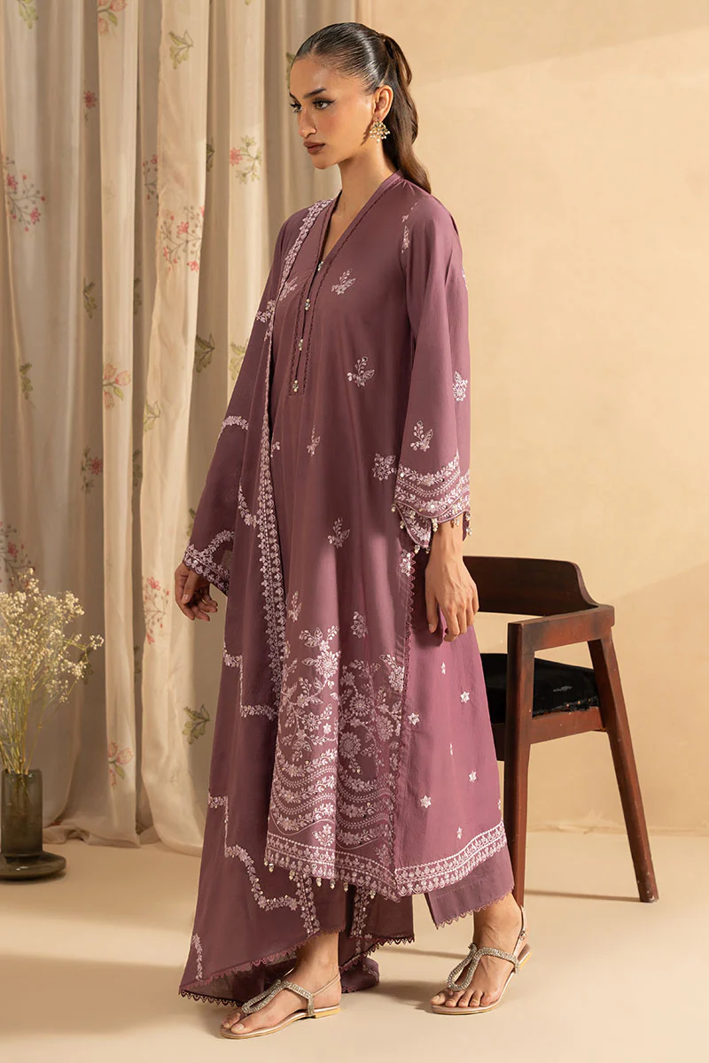 SUBTLE BLOOM- 3PC EMBROIDERED LAWN SUIT - Image 4