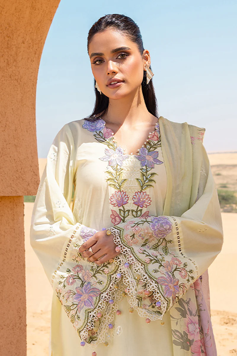SUBTLE CANARY-3 PIECE EMBROIDERED LAWN SUIT - Image 4