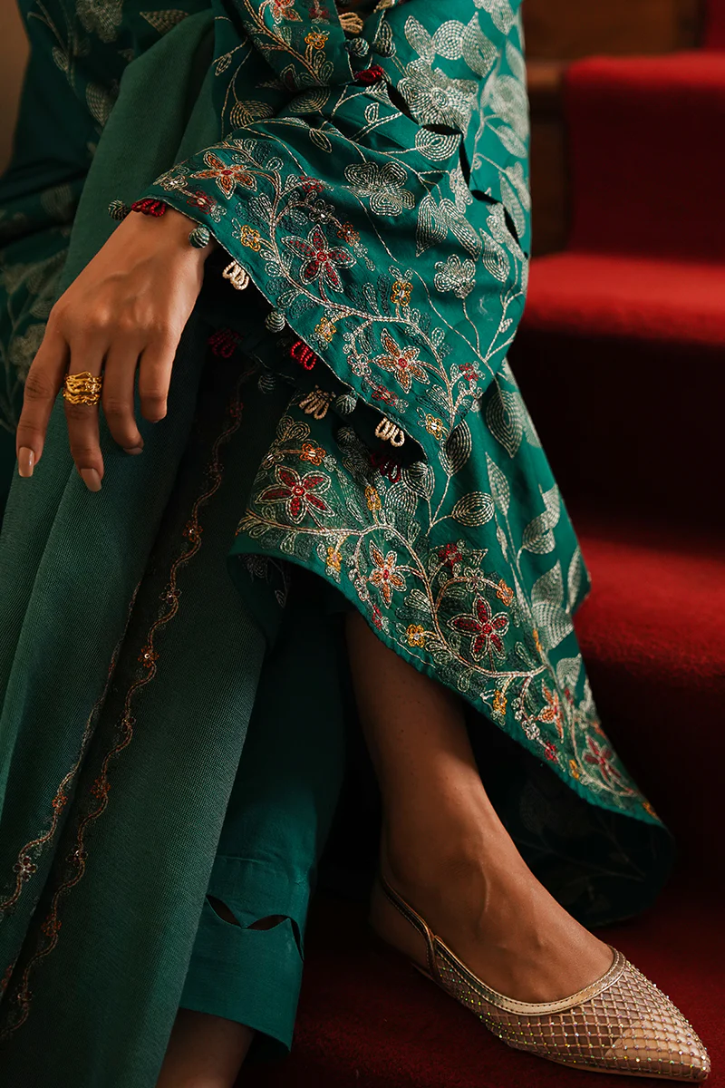 VERDANT HAVEN-3PC SATIN EMBROIDERED SUIT - Image 3
