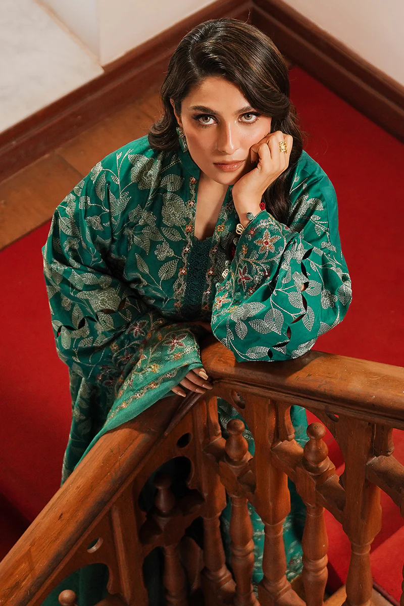 VERDANT HAVEN-3PC SATIN EMBROIDERED SUIT - Image 5