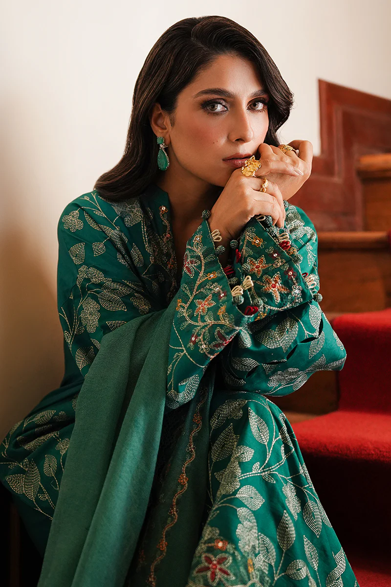 VERDANT HAVEN-3PC SATIN EMBROIDERED SUIT - Image 6