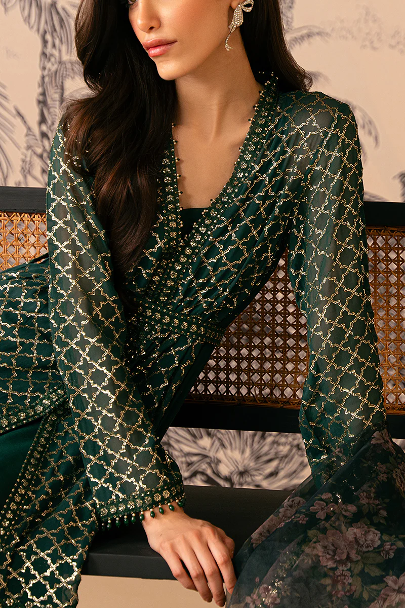 VIRIDIAN HAVEN-4 PIECE EMBROIDERED CHIFFON SUIT - Image 3