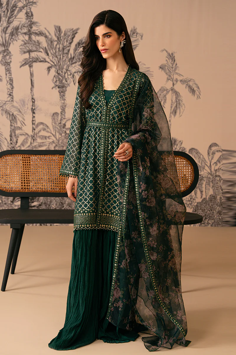 VIRIDIAN HAVEN-4 PIECE EMBROIDERED CHIFFON SUIT - Image 6