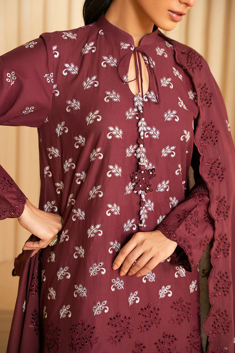 CELESTIAL BERRY-3PC CHIKANKARI SUIT - Image 5