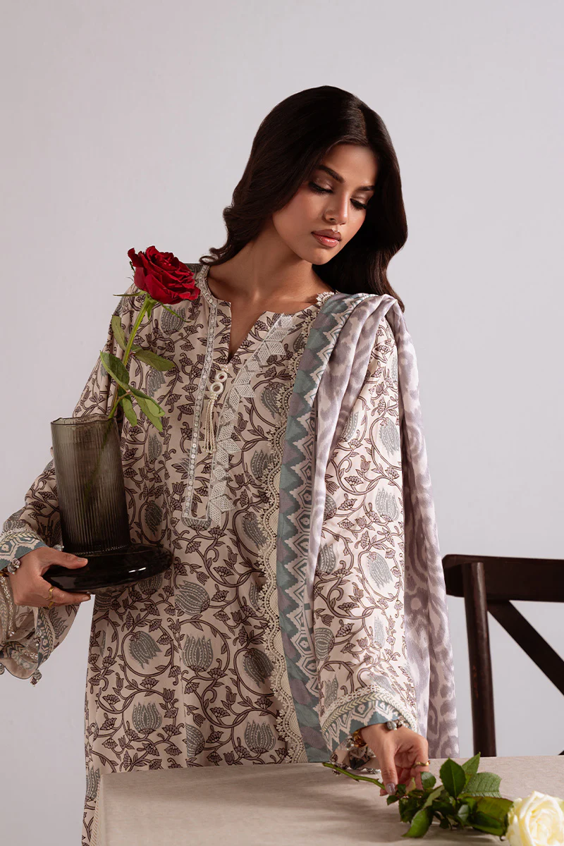 IZNIK BLOOM-3PC LINEN PRINTED SUIT - Image 3