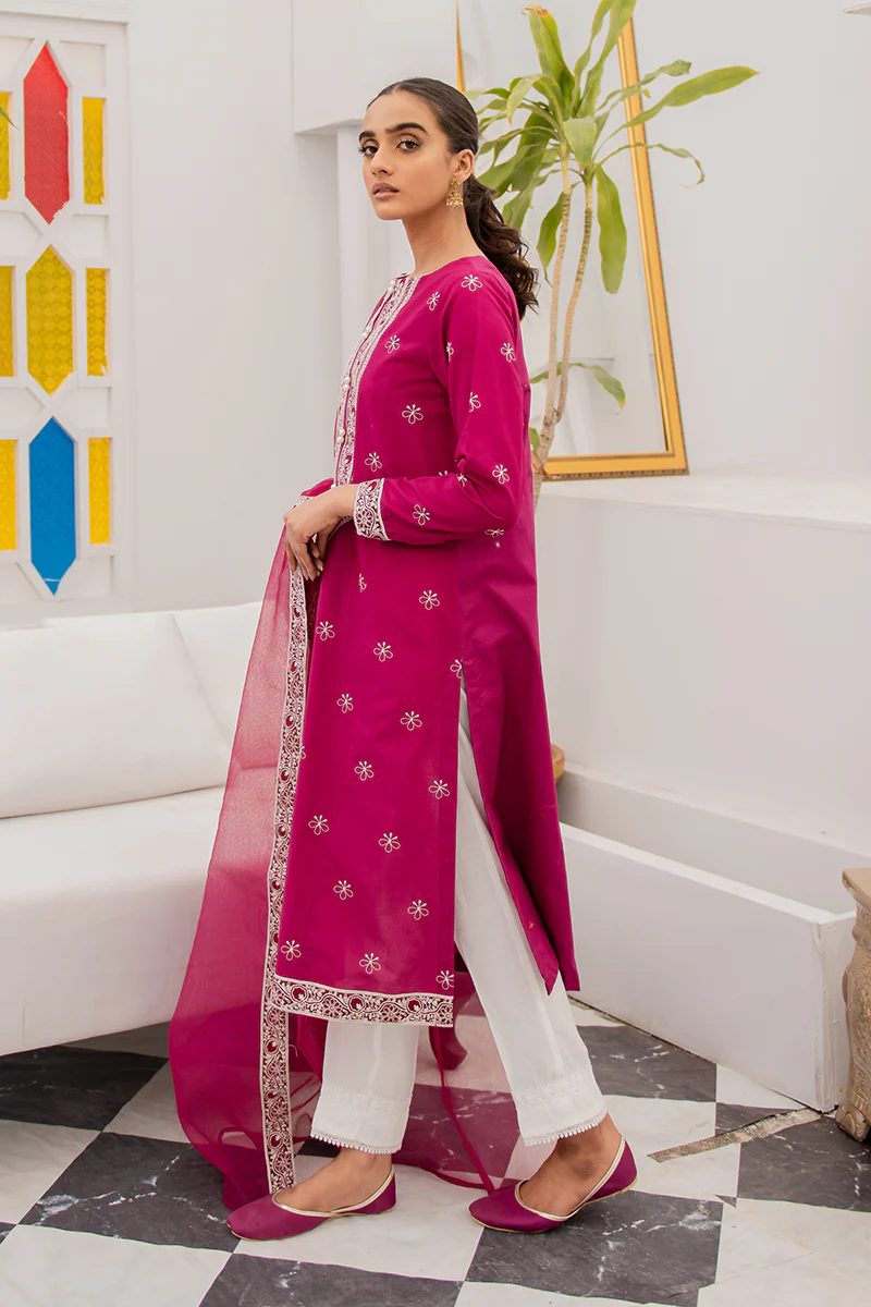 PLUM CLARET-2PC SHIRT & DUPATTA - Image 2