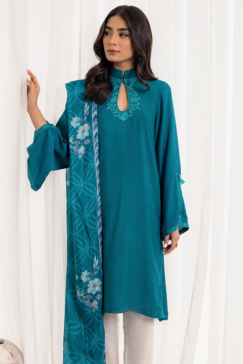 AZURE BLUE-2PC (SHIRT & DUPATTA) - Image 5