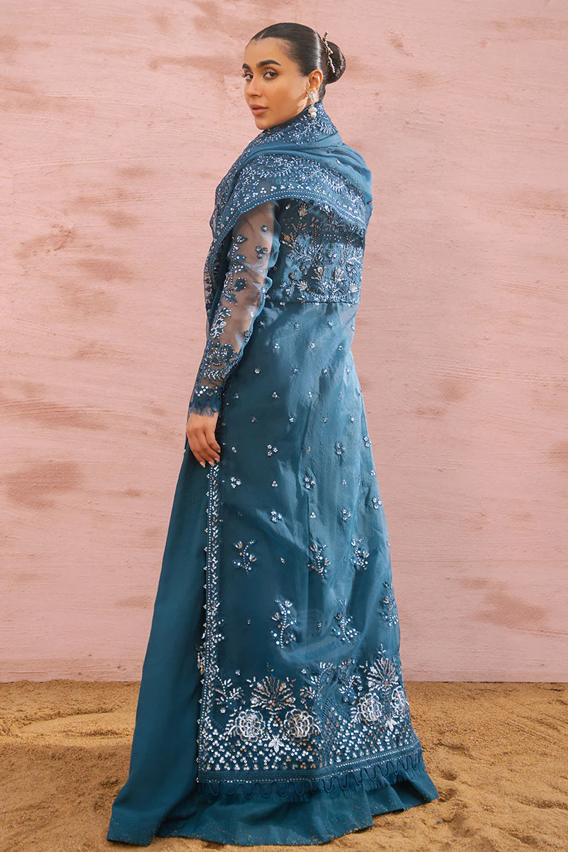 AZURE TRANQUIL-3PC ORGANZA EMBROIDERED PRET - Image 7