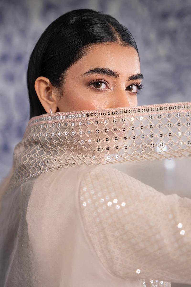 BISQUE SHELL-3 PC (SHIRT, TROUSER & DUPATTA) - Image 4