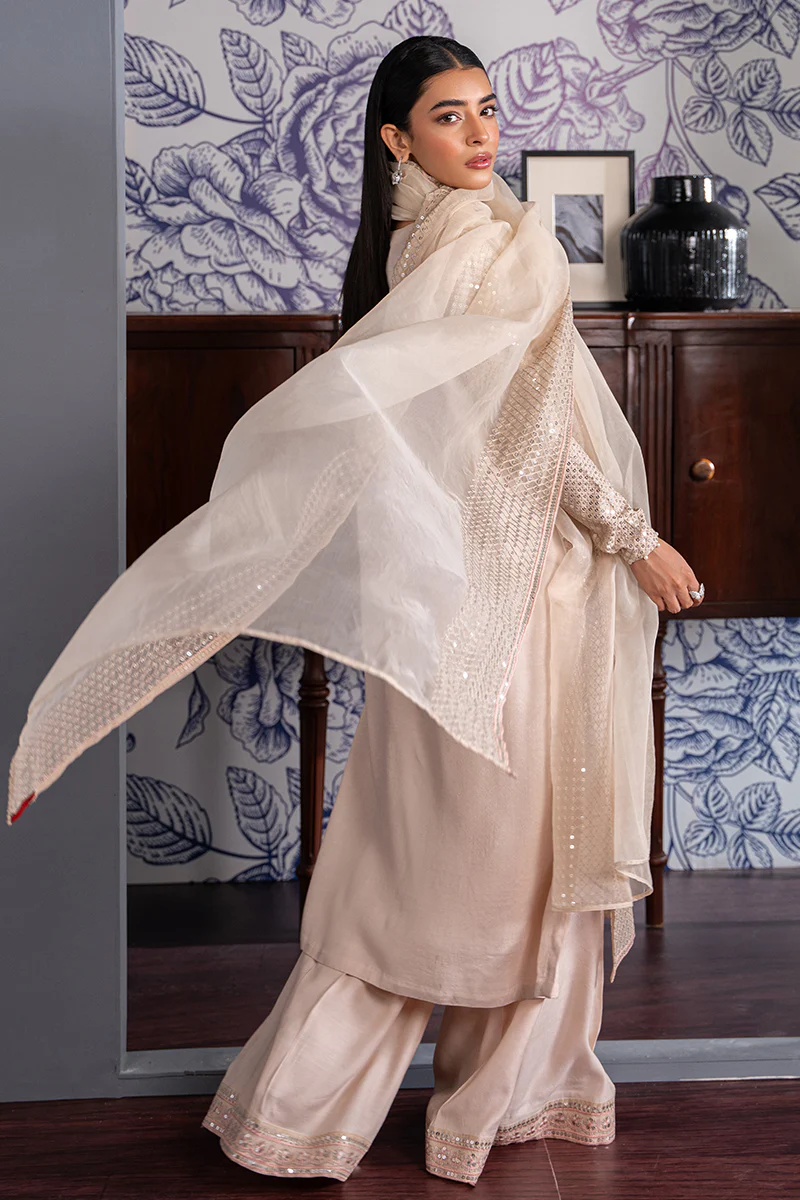 BISQUE SHELL-3 PC (SHIRT, TROUSER & DUPATTA) - Image 7