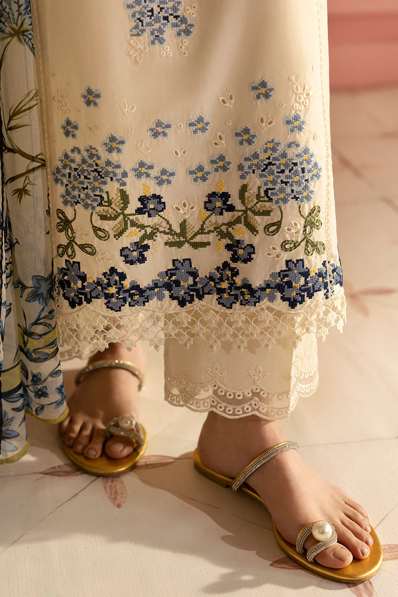 BLUE ALLURE-3PC (SHIRT, TROUSER & DUPATTA) - Image 4