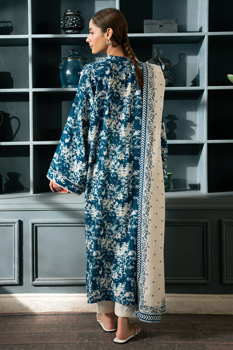 BLUE BLOOM-2PC (SHIRT & DUPPATA) - Image 6