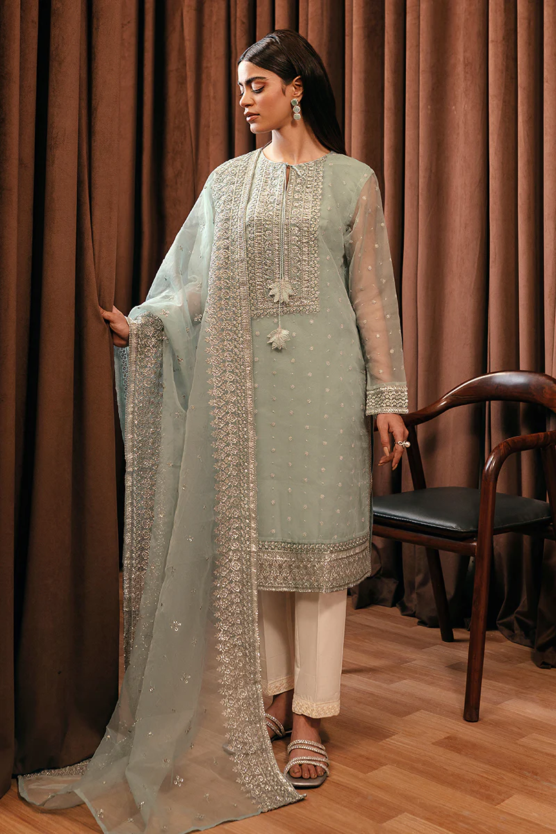 BREEZE-2 PIECE ORGANZA EMBROIDERED SUIT - Image 6