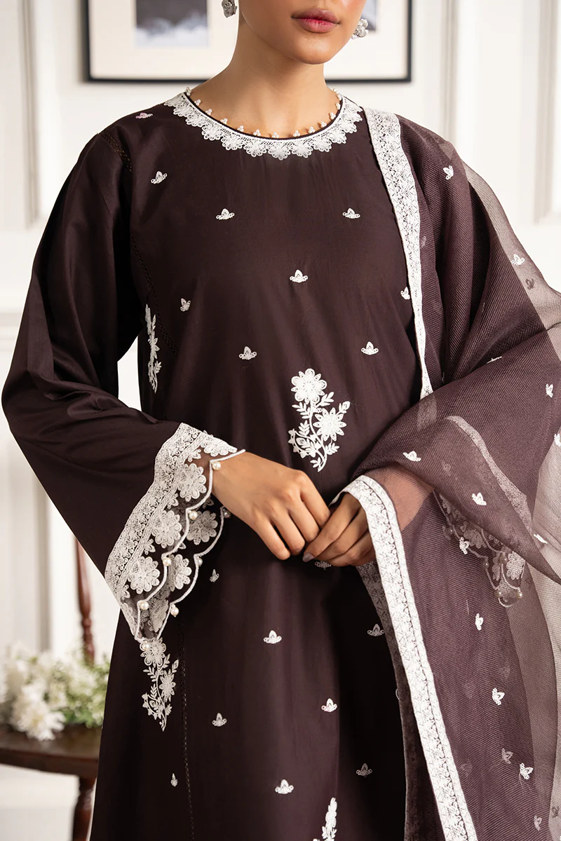 BROWN OCHRE-2 PC (SHIRT & DUPATTA) - Image 3