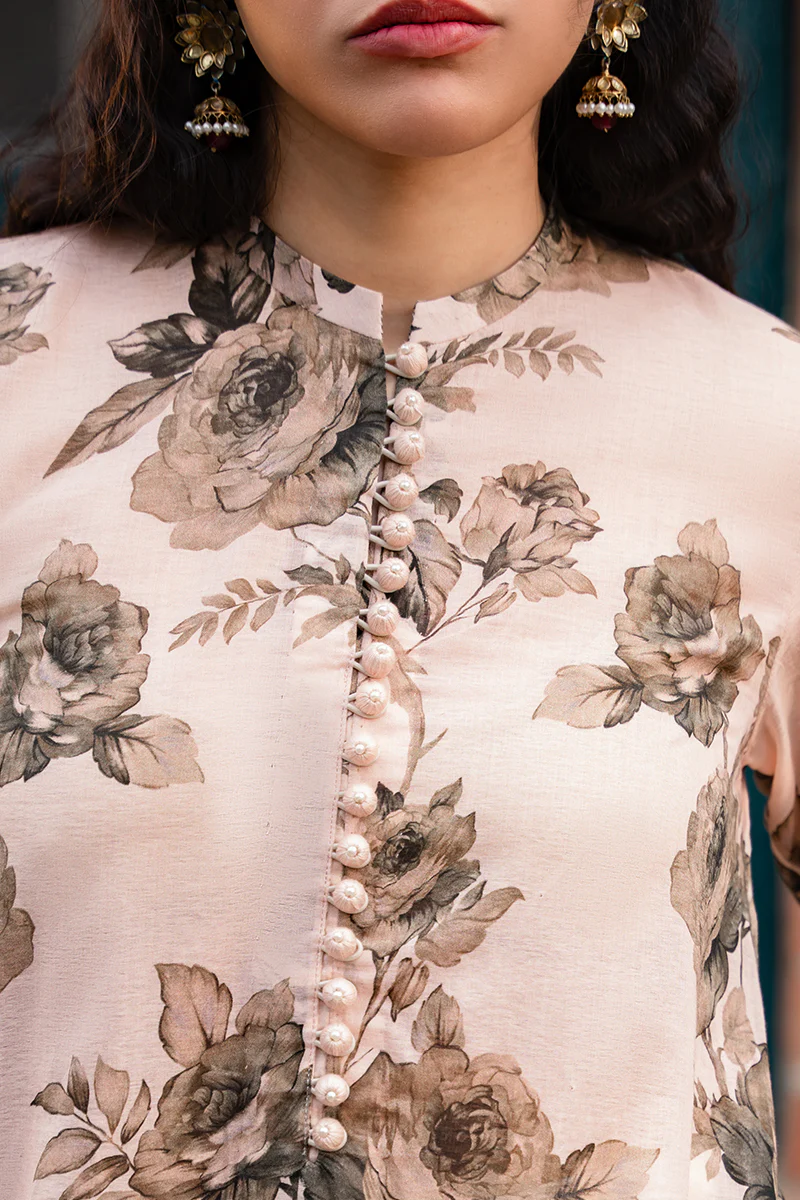 BUFF BISQUE PRINTED LAWN SHIRT - Image 2