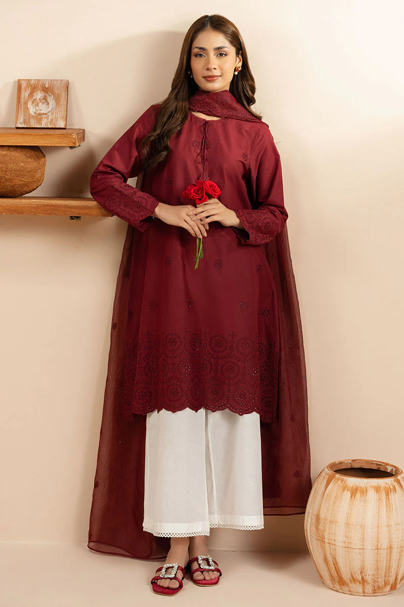 CARMINE GLOW-2 PC (SHIRT & DUPATTA) - Image 6