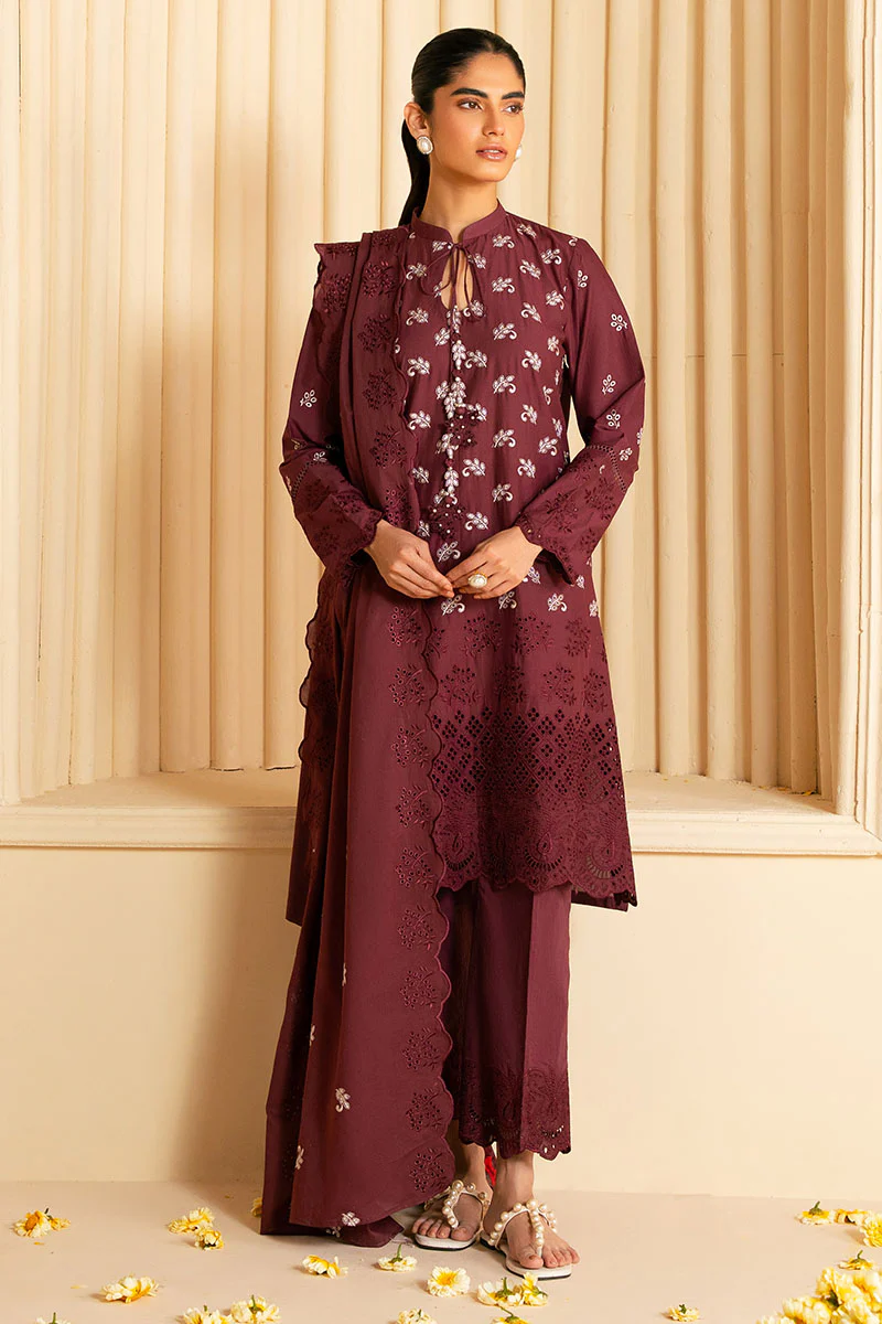 CELESTIAL BERRY -3PC (SHIRT, TROUSER & DUPATTA) - Image 2