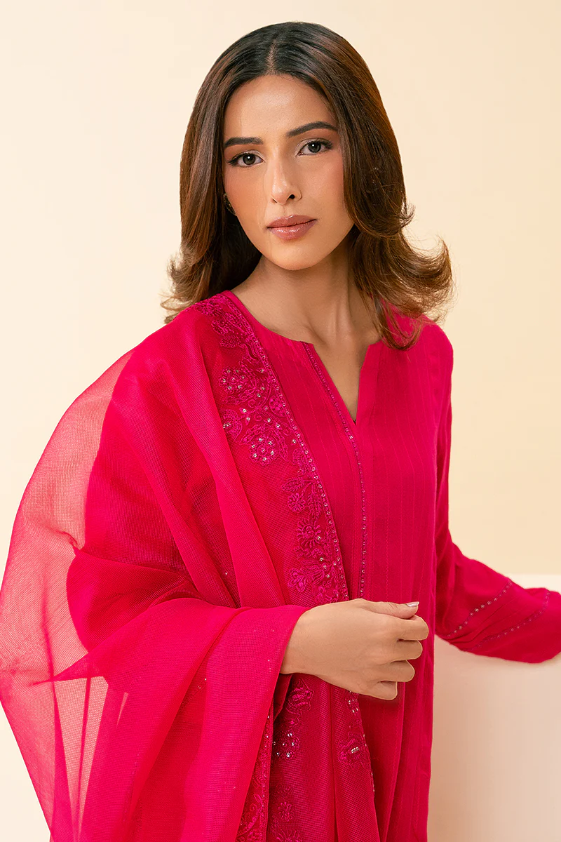 CHIC FUCHSIA-2PC (SHIRT & DUPATTA) - Image 4