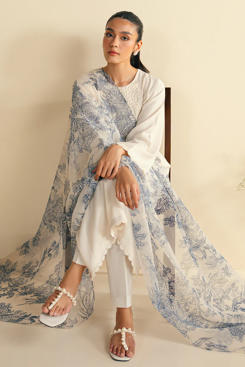 COBALT BLUE-2 PC (SHIRT & DUPATTA) - Image 6
