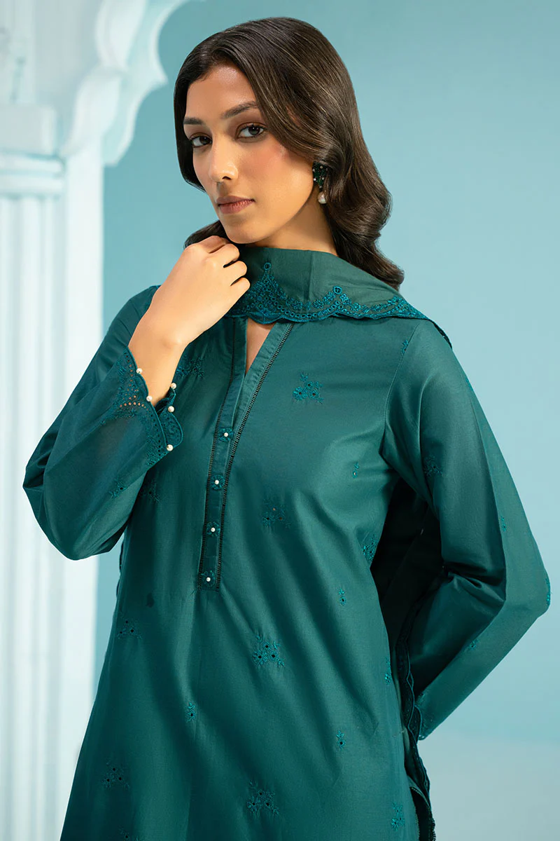 DEEP LAPIS-3PC (SHIRT, TROUSER & DUPATTA) - Image 3