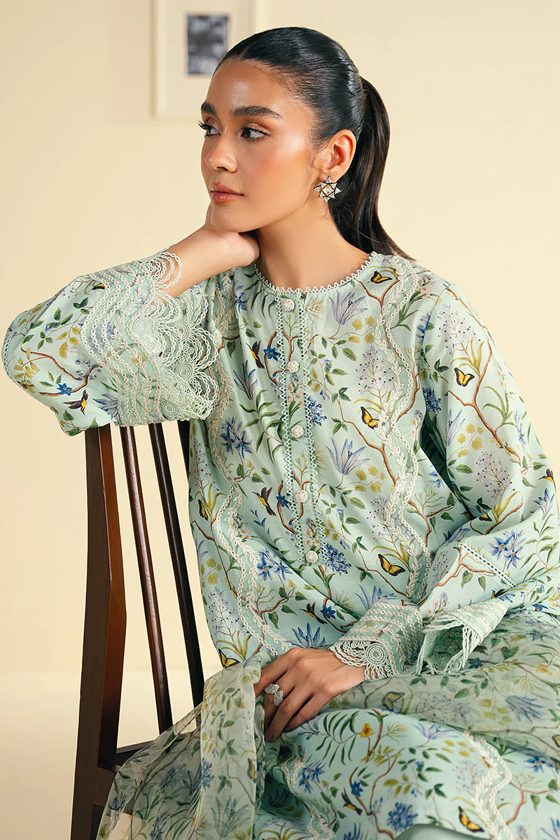 DUSTY AQUA-2 PC (SHIRT & DUPATTA) - Image 5