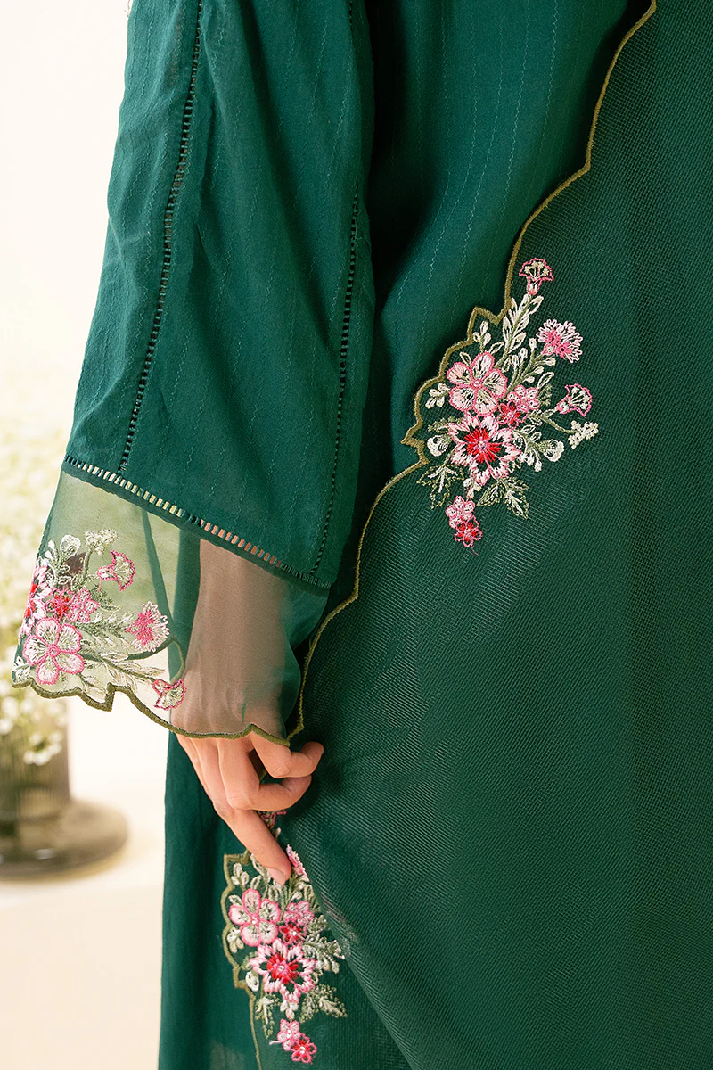 FOREST GREEN-2PC (SHIRT & DUPATTA) - Image 4