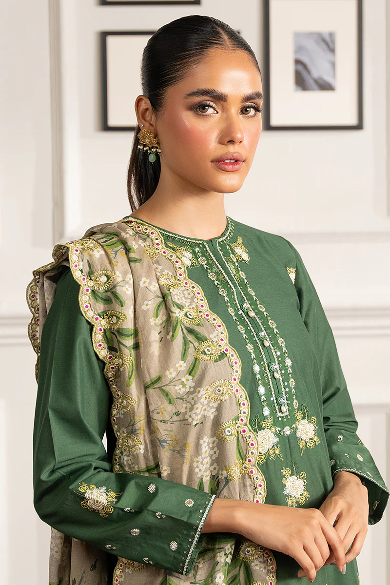 FOREST GREEN-2 PIECE (SHIRT & DUPATTA) - Image 3