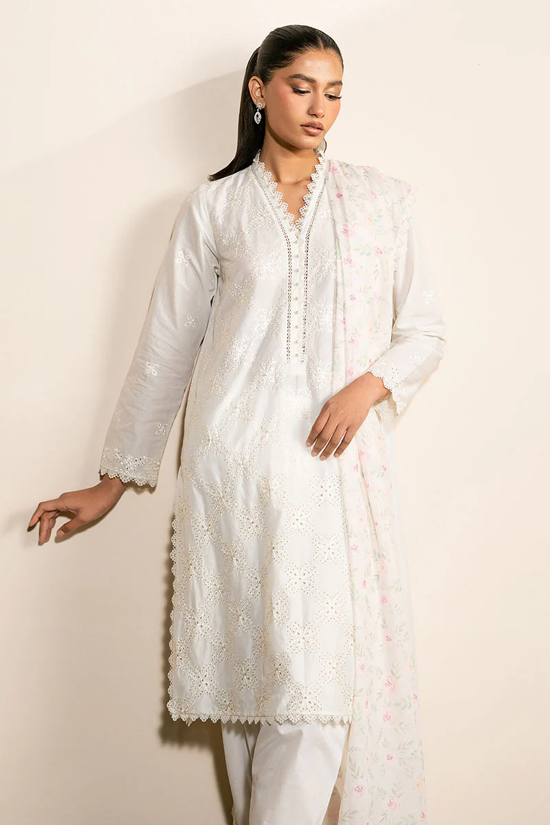 IVORY GLINT-3PC (SHIRT, TROUSER & DUPATTA) - Image 3