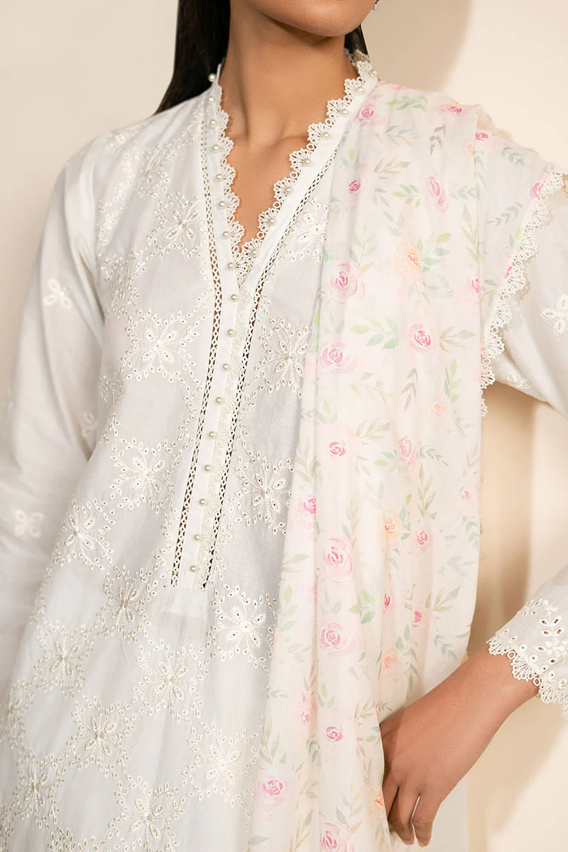 IVORY GLINT-3PC (SHIRT, TROUSER & DUPATTA) - Image 4