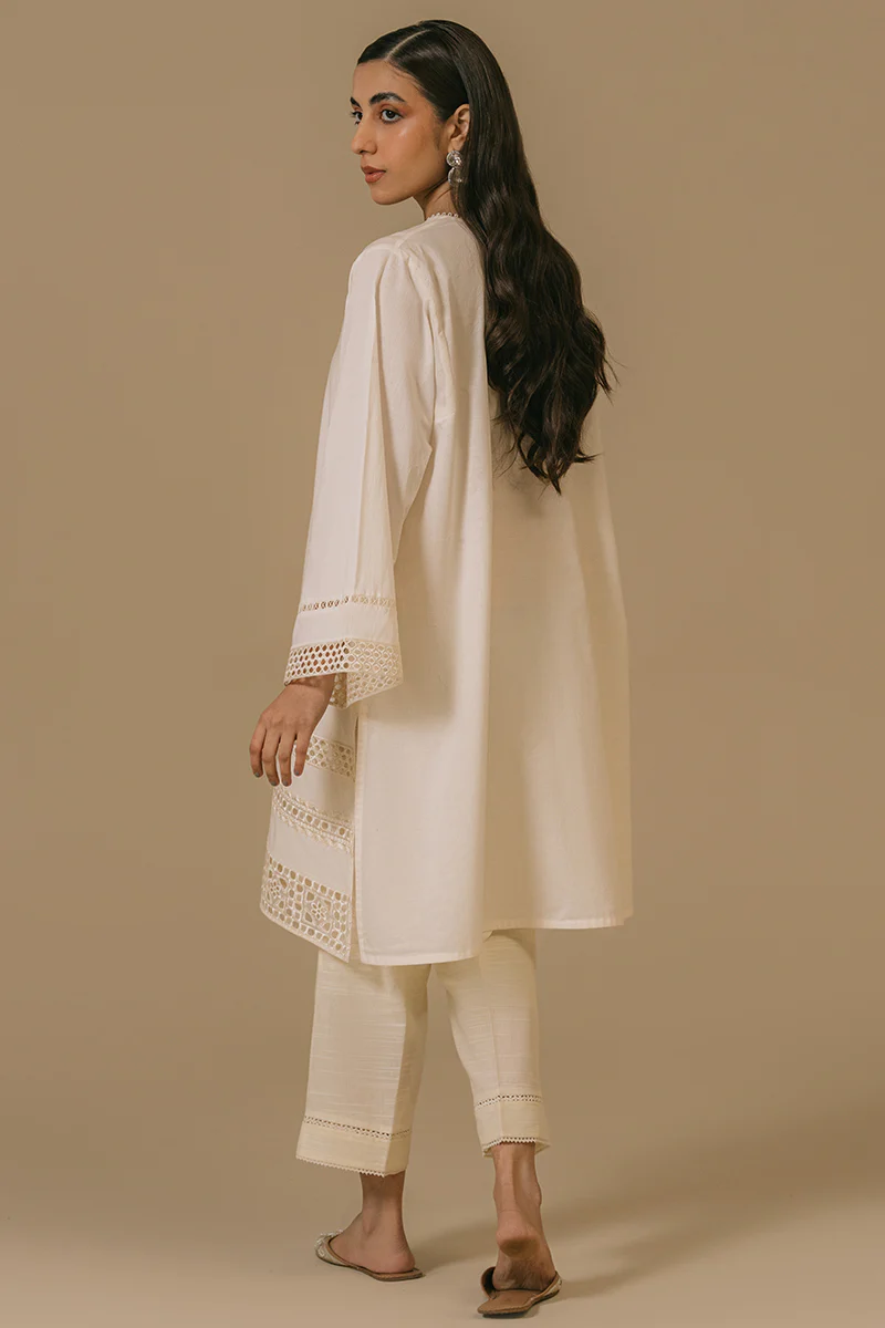 IVORY MIST-LAWN EMBROIDERED SHIRT - Image 4