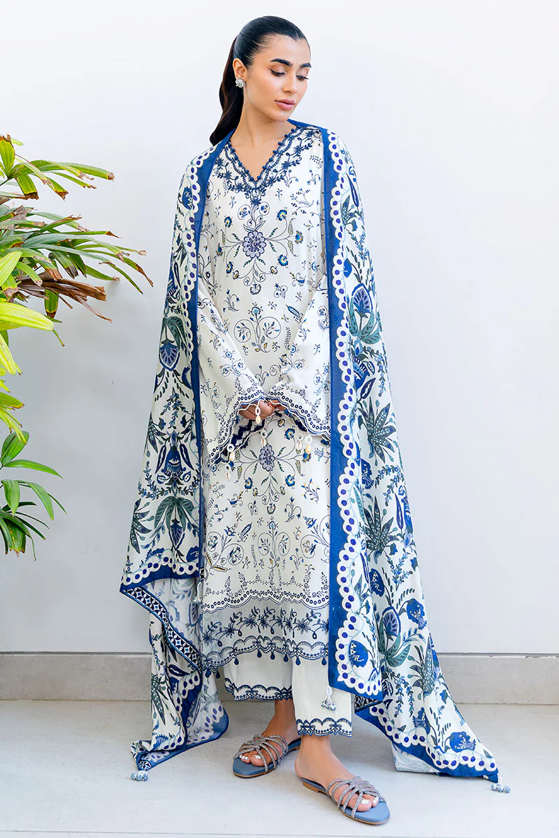 IVORY ORCHID-3PC (SHIRT,TROUSER & DUPATTA)