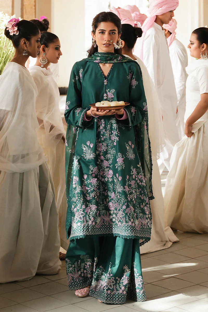 LAUREL GREEN-3PC (SHIRT, TROUSER & DUPATTA) - Image 4