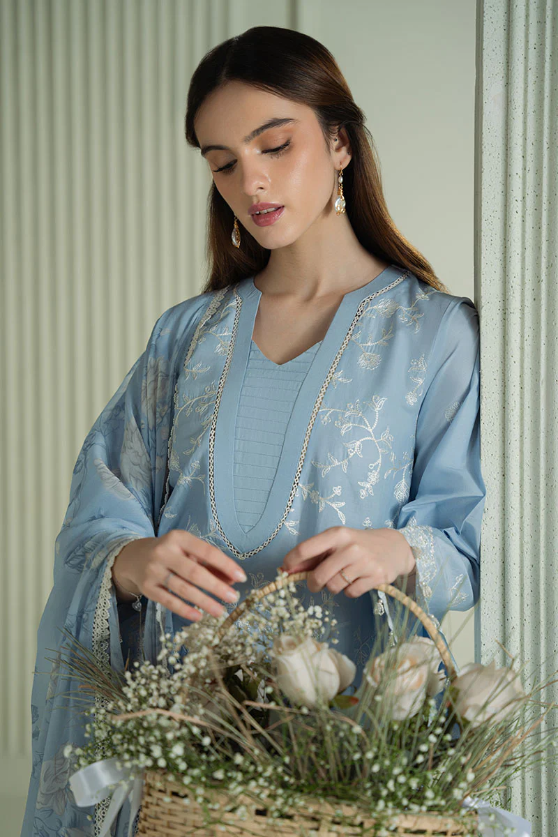 LAVENDER BLUE-3PC (SHIRT, TROUSER & DUPATTA) - Image 3