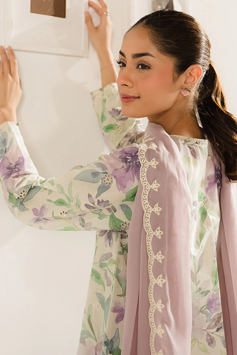 LAVENDER SERENITY-3PC (SHIRT, TROUSER & DUPATTA) - Image 4